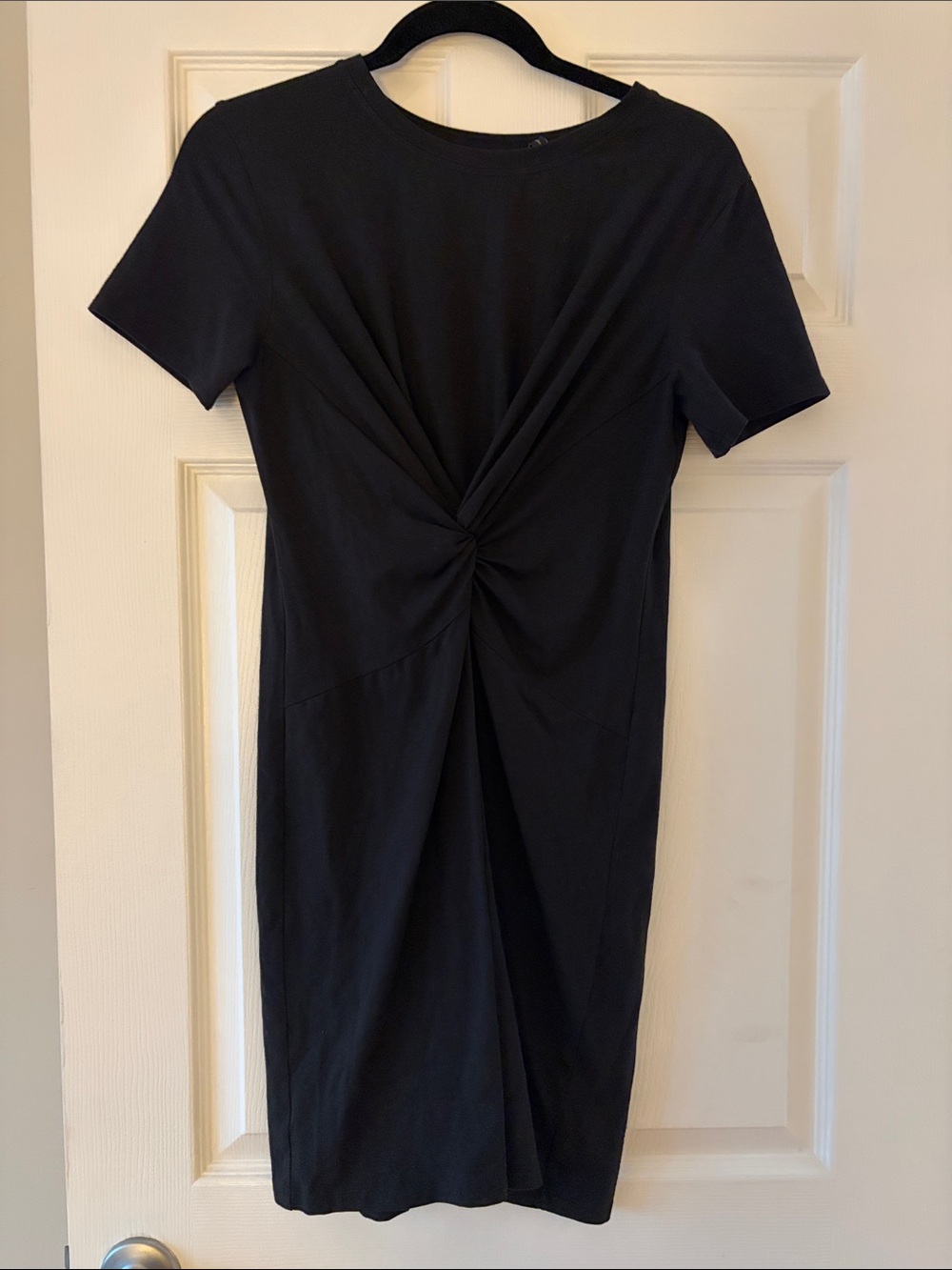 Theory Black Twist-Knot Mini Dress
